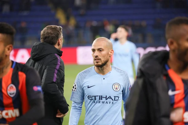 Charkiv Ukraina Okt 2018 David Silva Manchester City Uefa Champions — Stockfoto