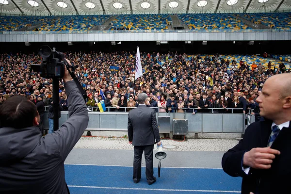 Kyjev Ukrajina Duben 2019 President Ukrajiny Petro Poroshenko Navštívil Během — Stock fotografie