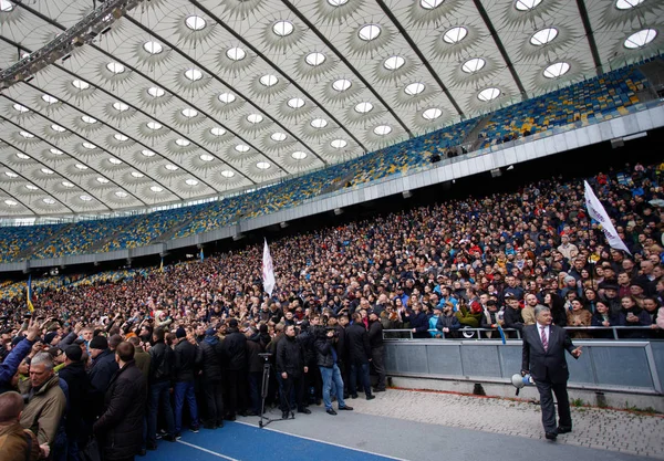 Kyjev Ukrajina Duben 2019 President Ukrajiny Petro Poroshenko Navštívil Během — Stock fotografie