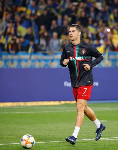 Kiev Ucrania Octubre 2019 Cristiano Ronaldo Portugal Durante Eurocopa 2020 — Foto de Stock