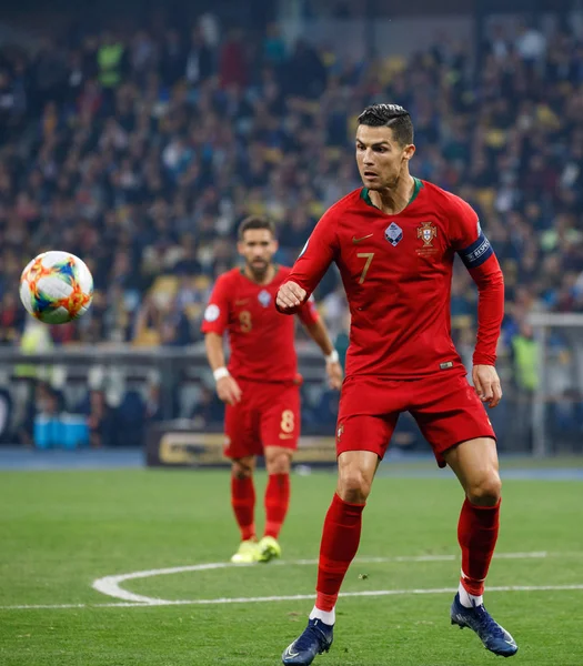 Kiev Ucrania Octubre 2019 Cristiano Ronaldo Portugal Durante Eurocopa 2020 — Foto de Stock