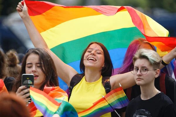 Les Gens Assistent Marche Pour Égalité Organisée Par Communauté Lgbt — Photo