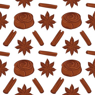 Tarçınlı börek, yıldız anasonlu ve pürüzsüz desenli. Pastane geçmişi, kahvaltı menüsü ve tatlı pasta paketi için mükemmel.