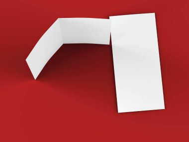 Dl formatında açık kat broşürü - mock up - 3d illustartion 