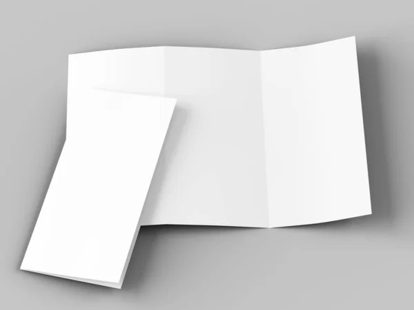 Open Driebladige Brochure Formaat Mockup Illustartion — Stockfoto