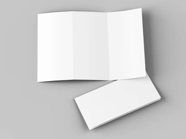 Offene Dreifache Broschüre Format Mockup Illustration — Stockfoto
