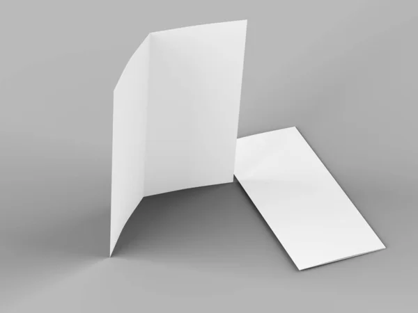 Dl形式で折り畳みリーフレットを開く モックアップ 3Dイルスタート — ストック写真