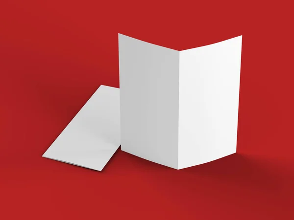 Dl formatında açık kat broşürü - mock up - 3d illustartion 