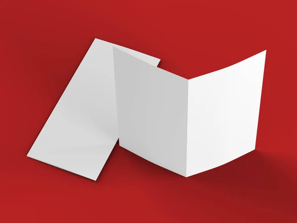 Dl formatında açık kat broşürü - mock up - 3d illustartion 