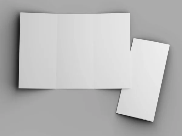 Folleto Abierto Triple Formato Mockup Illustartion Fotos De Stock Sin Royalties Gratis