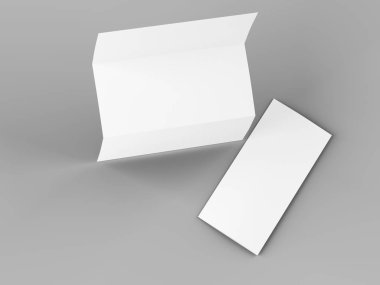 A4 formatında üç kat broşür açın mockup.3d illustartion