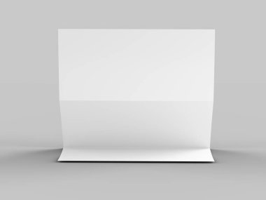 A4 formatında katlanmış üç katlı broşür mockup.3d illustartion