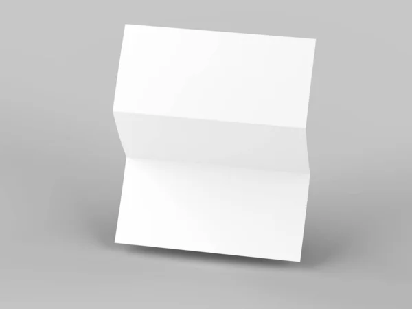 A4 formatında üç kat broşür açın mockup.3d illustartion
