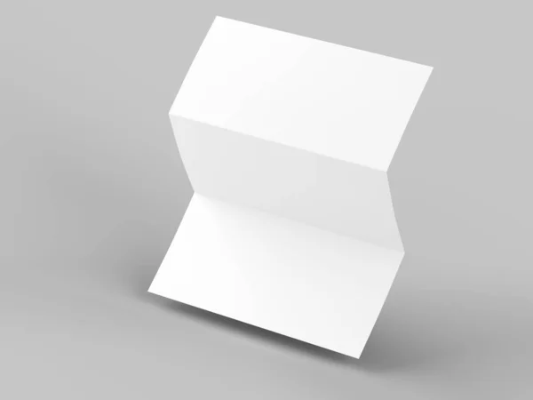 A4 formatında üç kat broşür açın mockup.3d illustartion