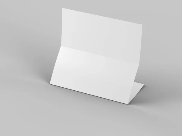折りたたみ三つ折りパンフレット A4形式のモックアップ 3Dイルスタミオン — ストック写真