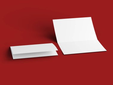 Açık davetiye kartı mockup - 3d illüstrasyon