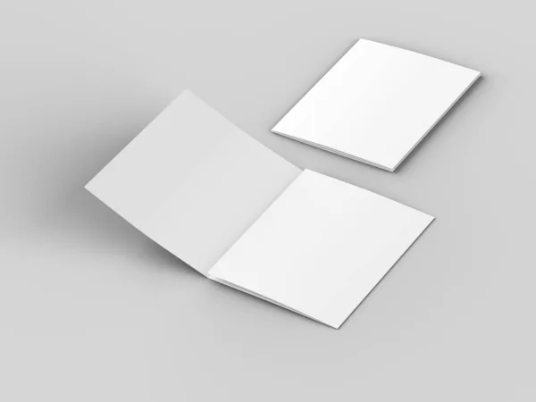 Open Tri Folded Leaflet Square Format Illustration — Stock Photo, Image