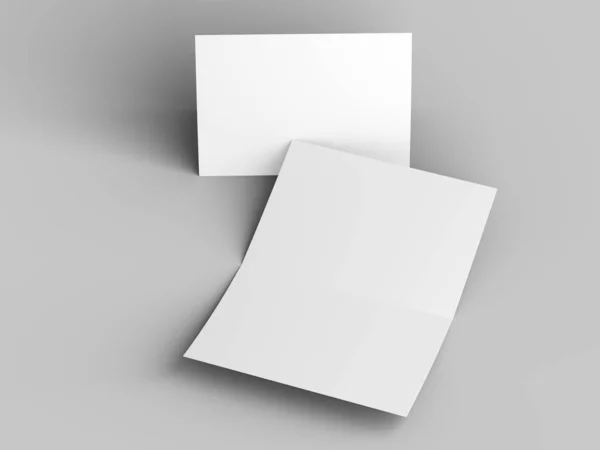 オープン招待カードモックアップ 3Dイラスト — ストック写真