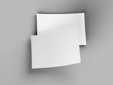A4 formatında boş kağıt levha - 3d illüstrasyon