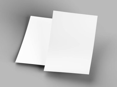 A4 formatında boş kağıt levha - 3d illüstrasyon