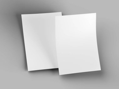 A4 formatında boş kağıt levha - 3d illüstrasyon