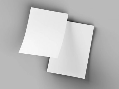 A4 formatında boş kağıt levha - 3d illüstrasyon