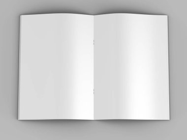 A4 formatında açık dergi, dikey konum. - 3d illüstrasyon