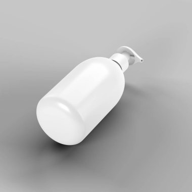 Beyaz banyo şişesi maket. 3d illüstrasyon