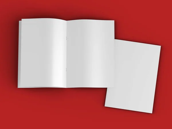 A4 formatında açık dergi, dikey konum. - 3d illüstrasyon