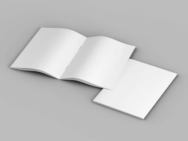 A4 formatında açık dergi, dikey konum. - 3d illüstrasyon