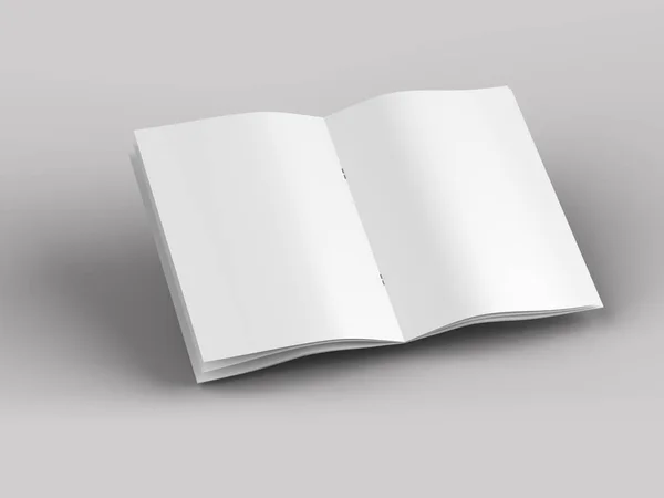 A4 formatında açık dergi, dikey konum. - 3d illüstrasyon