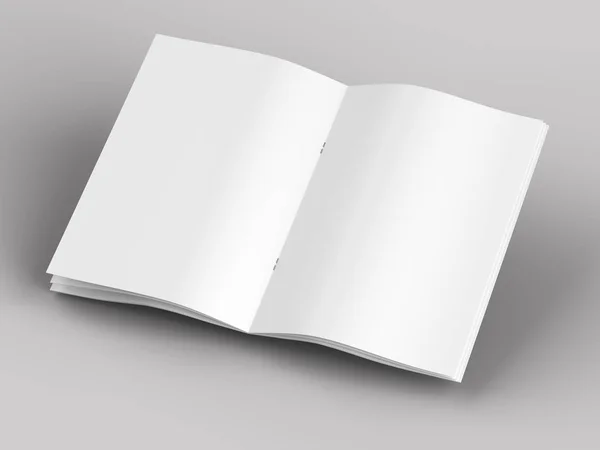 A4 formatında açık dergi, dikey konum. - 3d illüstrasyon