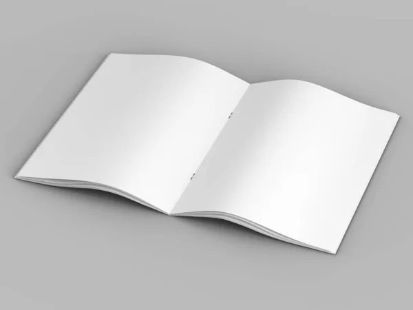 A4 formatında açık dergi, dikey konum. - 3d illüstrasyon