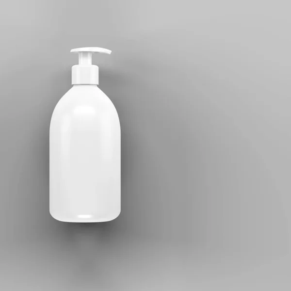 Botella Baño Blanca Maqueta Ilustración — Foto de Stock