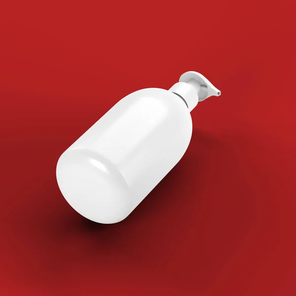 Mockup Bottiglia Bagno Bianca Illustrazione — Foto Stock