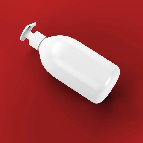 Mockup Bottiglia Bagno Bianca Illustrazione — Foto Stock