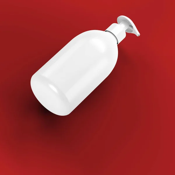 Witte Bad Fles Mockup Illustratie — Stockfoto