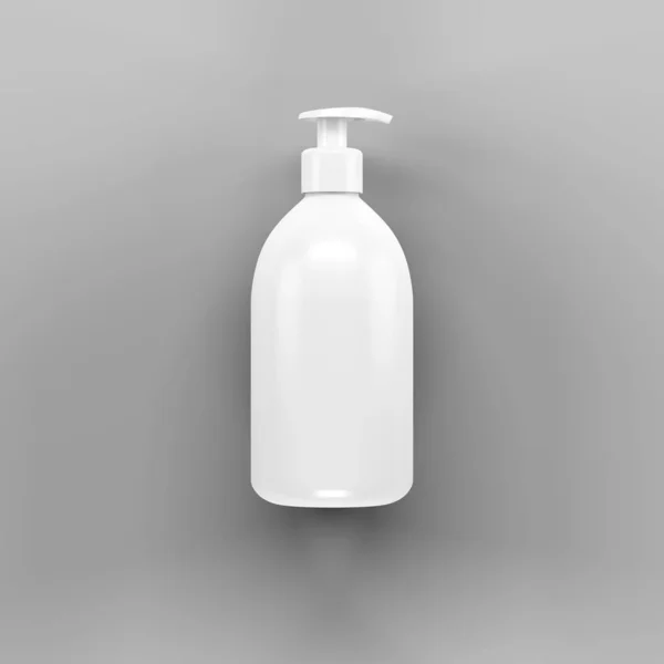 Botella Baño Blanca Maqueta Ilustración Imagen De Stock