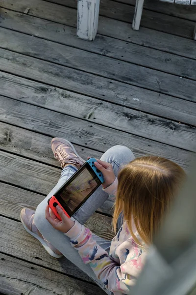 Anapa Russischer Verband Mai 2018 Teenager Mädchen Beim Spielen Auf — Stockfoto