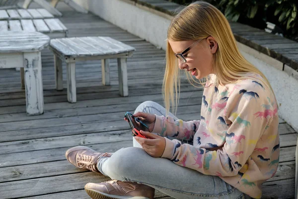 Anapa Russischer Verband Mai 2018 Teenager Mädchen Beim Spielen Auf — Stockfoto