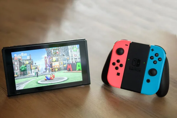 Anapa Rusko Července 2018 Joy Con Řadiče Konzole Nintendo Přepnout — Stock fotografie