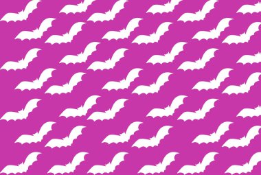 Kağıt yarasalar desen mor zemin üzerine. Cadılar Bayramı kavramı.