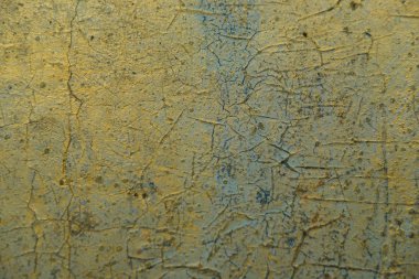 Grunge Pattina etkisi Pastel altın Retro doku soyut. Dekoratif duvar boyası. Mavi ve altın dağınık duvar sıva doku arka plan