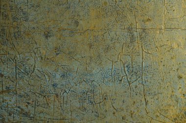 Grunge Pattina etkisi Pastel altın Retro doku soyut. Dekoratif duvar boyası. Mavi ve altın dağınık duvar sıva doku arka plan