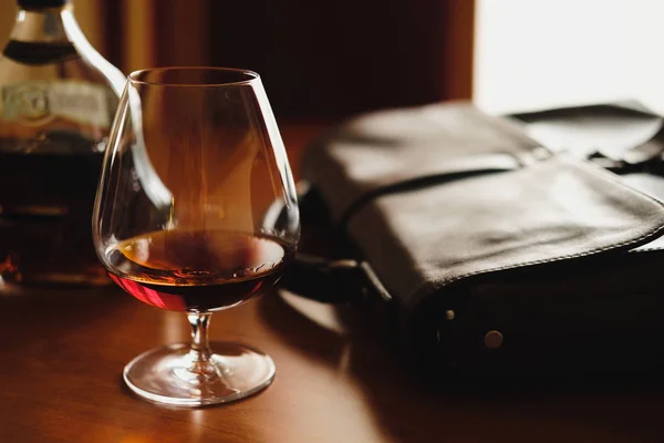 Anapa Russische Federatie Februari 2019 Brandy Glas Extra Oude Cognac — Stockfoto