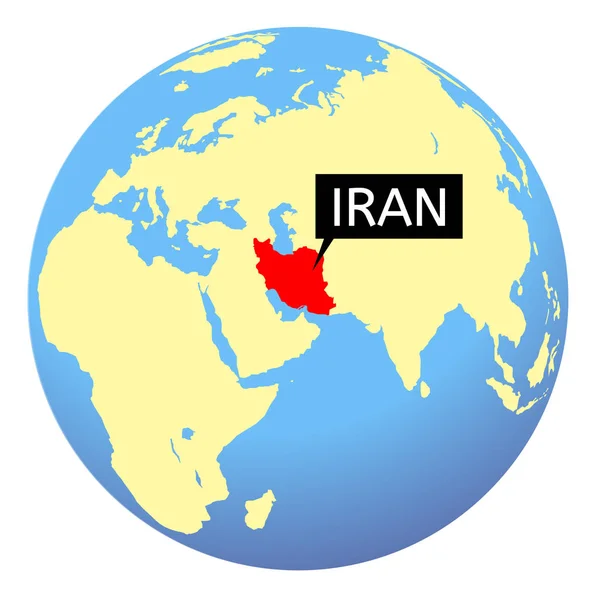 Carte Monde Avec Iran Mis Évidence République Islamique Iran Iran — Image vectorielle