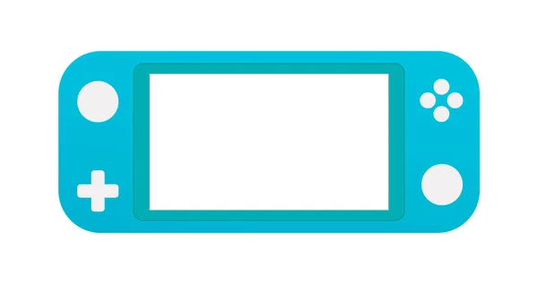 Consola Videojuegos Portátil Azul Dispositivo Portátil Para Videojuegos Ilustración Vectorial — Archivo Imágenes Vectoriales