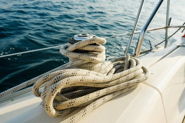 Cuerda Yate Océano Deporte Vacaciones Viajes Concepto Actividad Verano — Foto de Stock