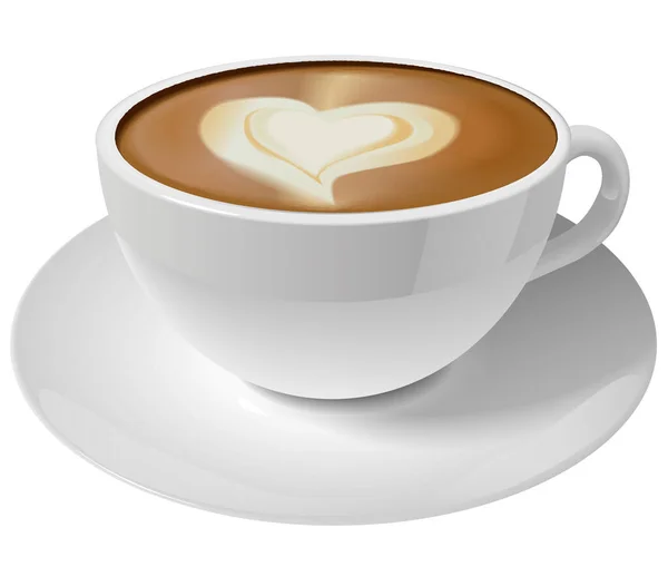 Vereinzelte Weiße Tasse Kaffee Cappuccino Realistische Illustrationstassen Für Café Menü — Stockfoto