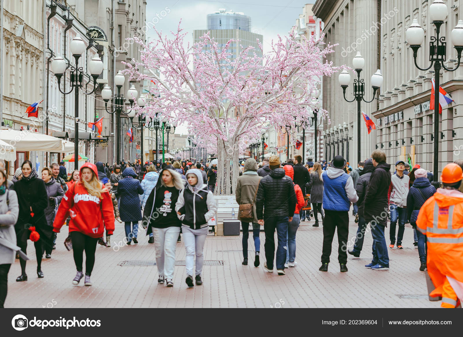 Moscow Russia May 2017 Old Arbat Street Which Retains Elements — Stock ...